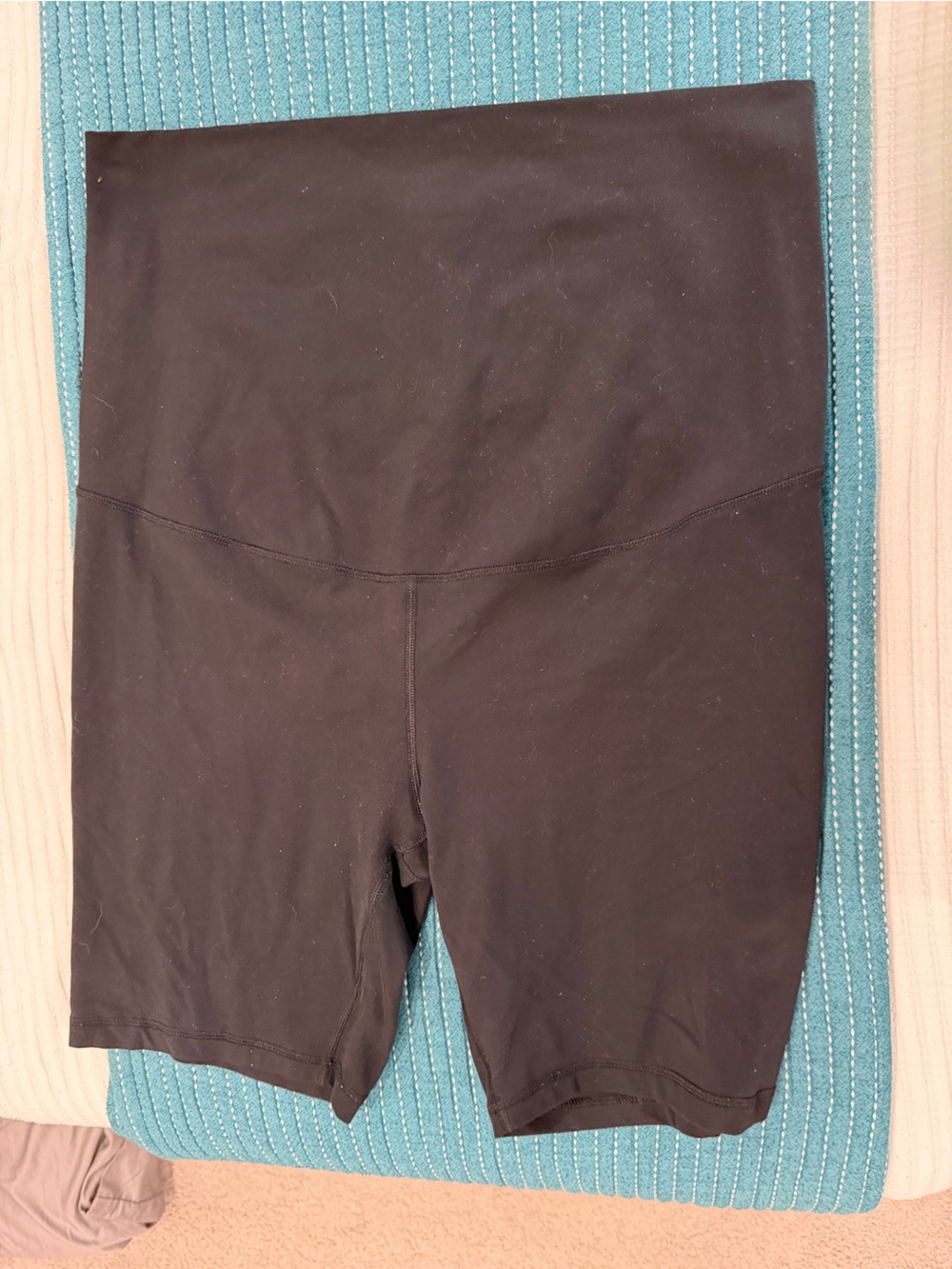Women's Isabel Black Maternity High-Rise Bike Shorts, XL
